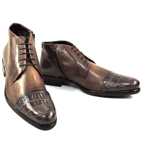 BALDININI 🇮🇹 MEN'S BROWN SOFT LEATHER WINTER COMFORT BOOTIE - Picture 1 of 7
